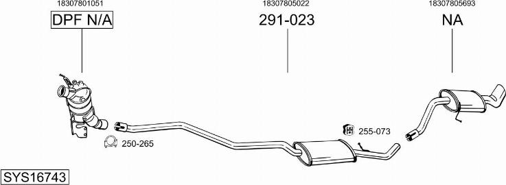 Bosal SYS16743 - Система выпуска ОГ autosila-amz.com