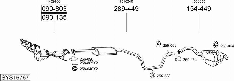 Bosal SYS16767 - Система выпуска ОГ autosila-amz.com