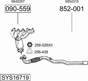 Bosal SYS16719 - Система выпуска ОГ autosila-amz.com