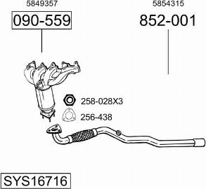 Bosal SYS16716 - Система выпуска ОГ autosila-amz.com