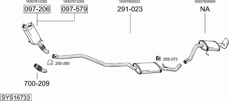 Bosal SYS16733 - Система выпуска ОГ autosila-amz.com