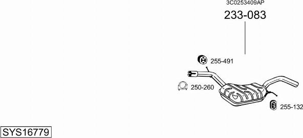 Bosal SYS16779 - Система выпуска ОГ autosila-amz.com