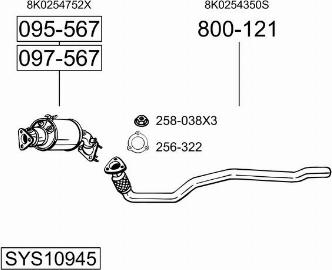 Bosal SYS10945 - Система выпуска ОГ autosila-amz.com