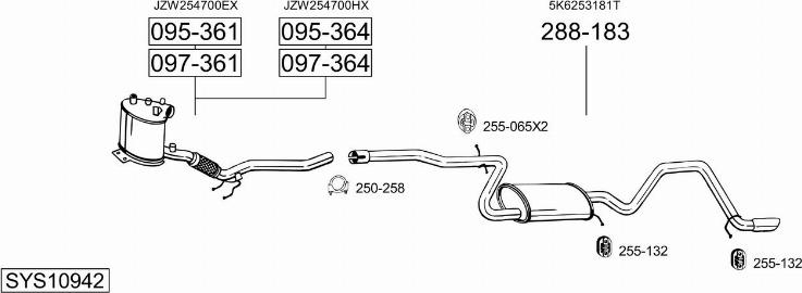 Bosal SYS10942 - Система выпуска ОГ autosila-amz.com