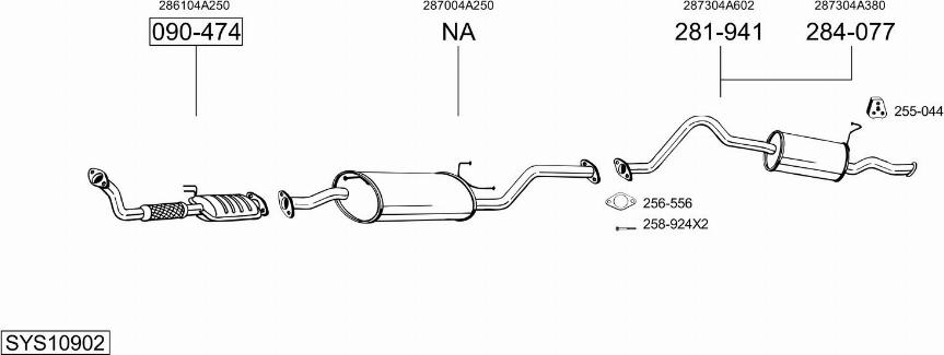 Bosal SYS10902 - Система выпуска ОГ autosila-amz.com