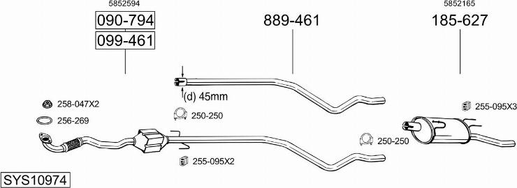 Bosal SYS10974 - Система выпуска ОГ autosila-amz.com