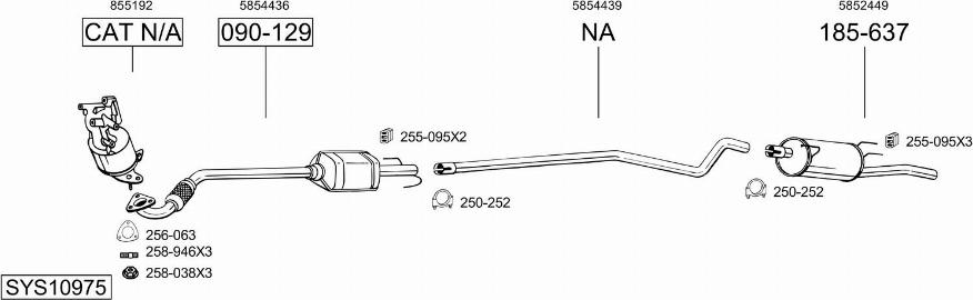 Bosal SYS10975 - Система выпуска ОГ autosila-amz.com