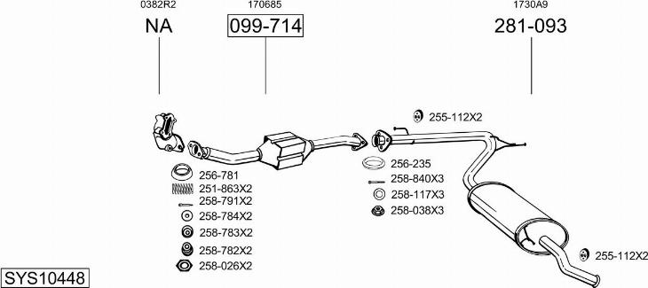 Bosal SYS10448 - Система выпуска ОГ autosila-amz.com