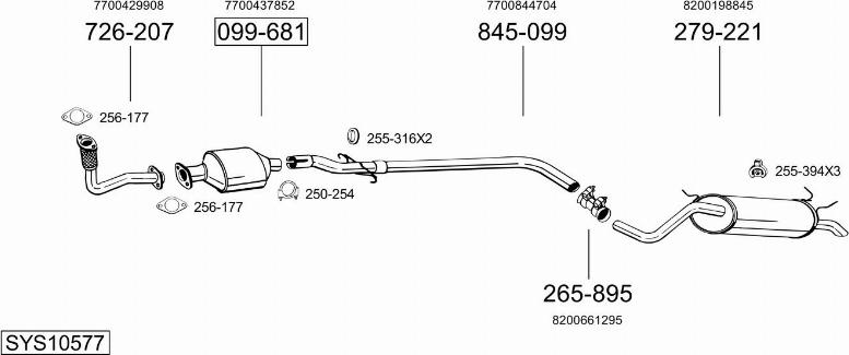 Bosal SYS10577 - Система выпуска ОГ autosila-amz.com