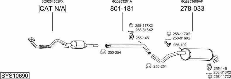 Bosal SYS10690 - Система выпуска ОГ autosila-amz.com