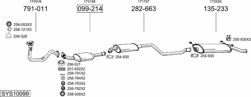 Bosal SYS10099 - Система выпуска ОГ autosila-amz.com