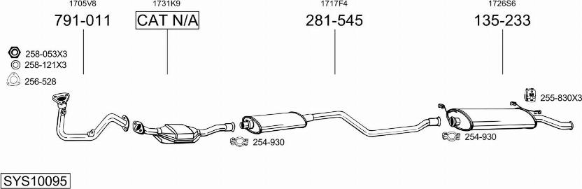 Bosal SYS10095 - Система выпуска ОГ autosila-amz.com