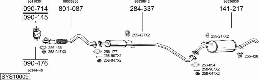 Bosal SYS10009 - Система выпуска ОГ autosila-amz.com