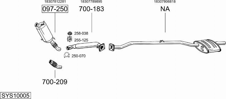 Bosal SYS10005 - Система выпуска ОГ autosila-amz.com