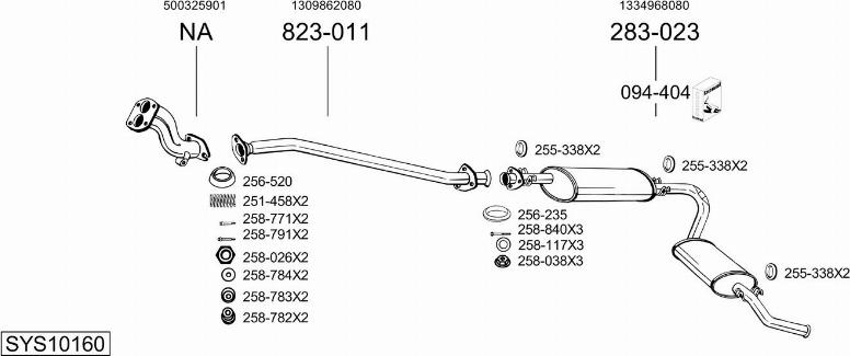 Bosal SYS10160 - Система выпуска ОГ autosila-amz.com