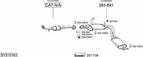 Bosal SYS10163 - Система выпуска ОГ autosila-amz.com