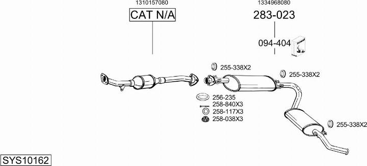 Bosal SYS10162 - Система выпуска ОГ autosila-amz.com