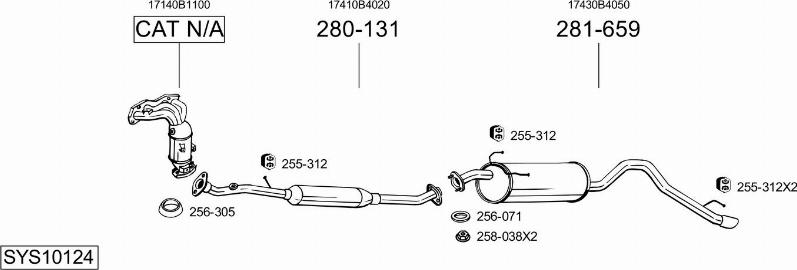 Bosal SYS10124 - Система выпуска ОГ autosila-amz.com