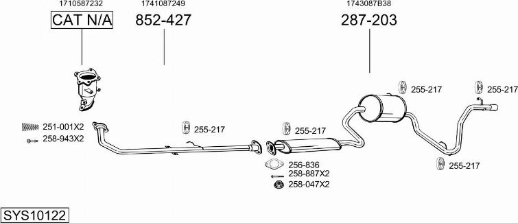 Bosal SYS10122 - Система выпуска ОГ autosila-amz.com