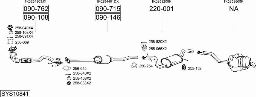 Bosal SYS10841 - Система выпуска ОГ autosila-amz.com