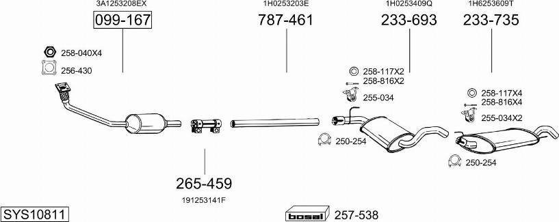 Bosal SYS10811 - Система выпуска ОГ autosila-amz.com