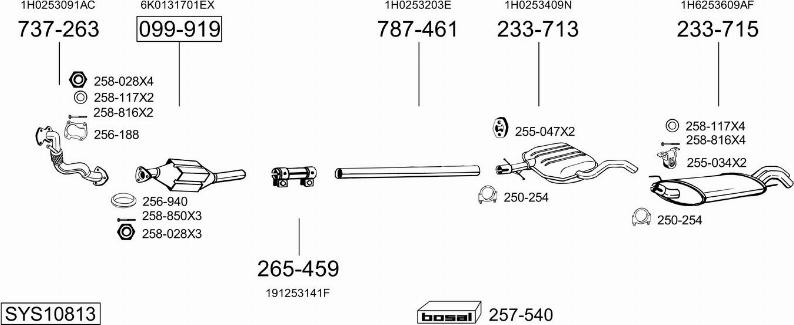 Bosal SYS10813 - Система выпуска ОГ autosila-amz.com