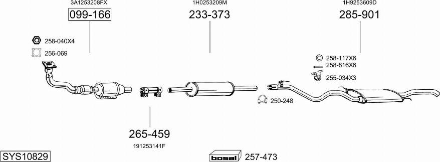 Bosal SYS10829 - Система выпуска ОГ autosila-amz.com