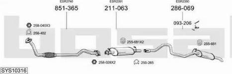 Bosal SYS10316 - Система выпуска ОГ autosila-amz.com