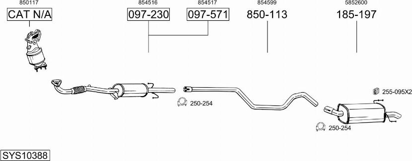 Bosal SYS10388 - Система выпуска ОГ autosila-amz.com