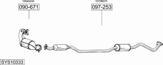 Bosal SYS10333 - Система выпуска ОГ autosila-amz.com