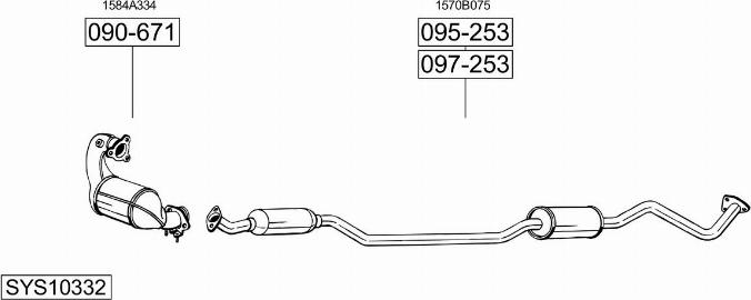 Bosal SYS10332 - Система выпуска ОГ autosila-amz.com