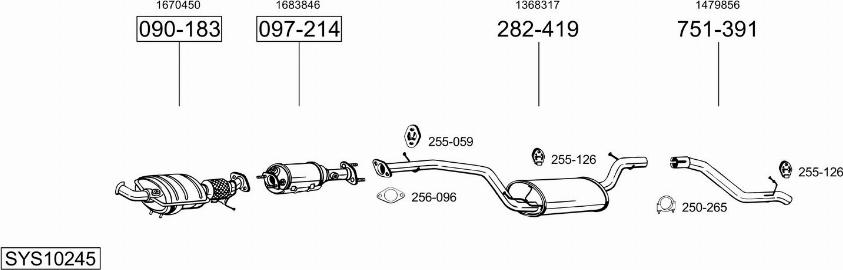 Bosal SYS10245 - Система выпуска ОГ autosila-amz.com