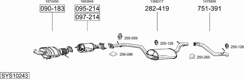 Bosal SYS10243 - Система выпуска ОГ autosila-amz.com