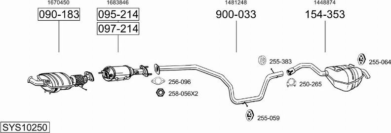 Bosal SYS10250 - Система выпуска ОГ autosila-amz.com