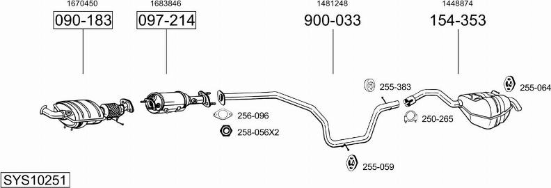 Bosal SYS10251 - Система выпуска ОГ autosila-amz.com