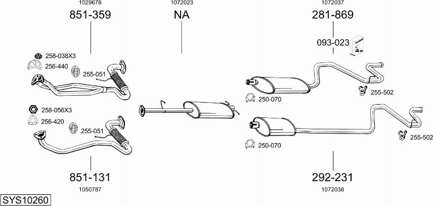 Bosal SYS10260 - Система выпуска ОГ autosila-amz.com