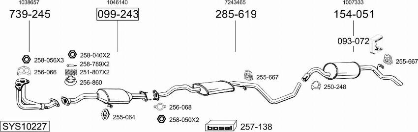 Bosal SYS10227 - Система выпуска ОГ autosila-amz.com