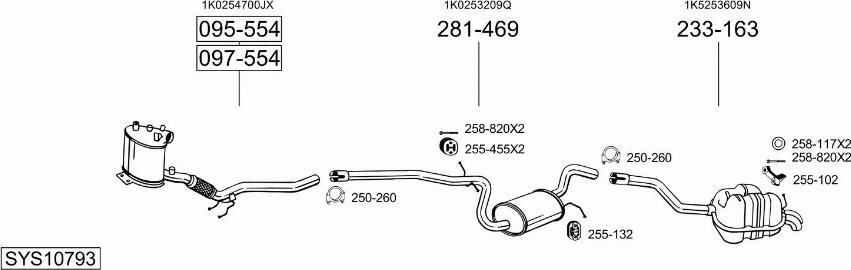 Bosal SYS10793 - Система выпуска ОГ autosila-amz.com