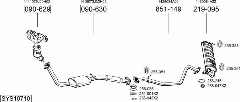 Bosal SYS10710 - Система выпуска ОГ autosila-amz.com