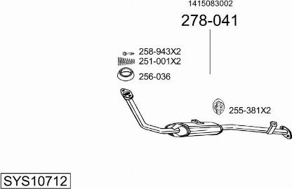 Bosal SYS10712 - Система выпуска ОГ autosila-amz.com