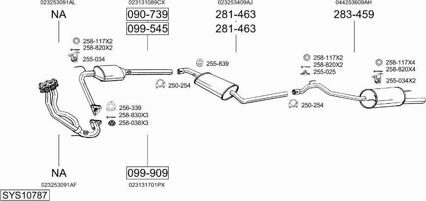 Bosal SYS10787 - Система выпуска ОГ autosila-amz.com