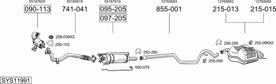 Bosal SYS11991 - Система выпуска ОГ autosila-amz.com