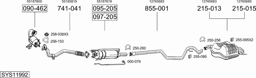 Bosal SYS11992 - Система выпуска ОГ autosila-amz.com