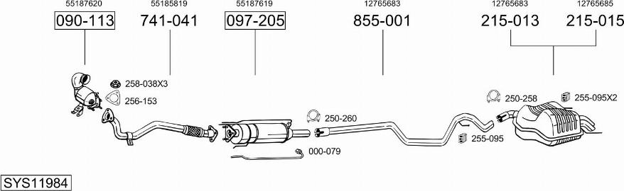 Bosal SYS11984 - Система выпуска ОГ autosila-amz.com