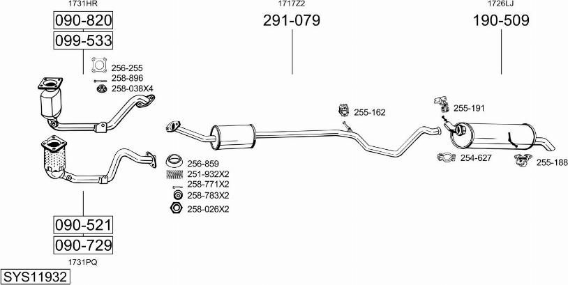 Bosal SYS11932 - Система выпуска ОГ autosila-amz.com