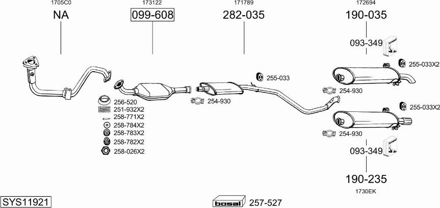 Bosal SYS11921 - Система выпуска ОГ autosila-amz.com