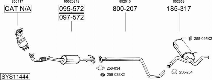 Bosal SYS11444 - Система выпуска ОГ autosila-amz.com