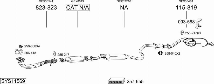 Bosal SYS11569 - Система выпуска ОГ autosila-amz.com