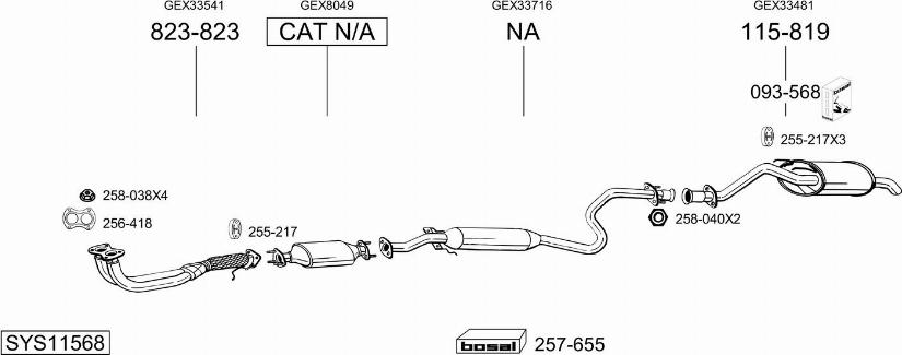 Bosal SYS11568 - Система выпуска ОГ autosila-amz.com