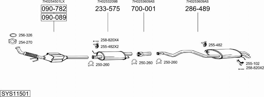 Bosal SYS11501 - Система выпуска ОГ autosila-amz.com